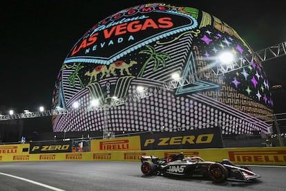 Driver Nico Hulkenberg during the first day of practice at the Las Vegas Grand Prix.
