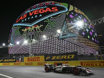 Driver Nico Hulkenberg during the first day of practice at the Las Vegas Grand Prix.