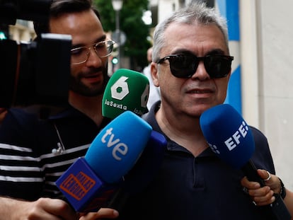Santos Cerdán, el 25 de junio en las inmediaciones de su domicilio en Madrid.