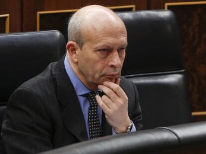 El ministre d'Educació, José Ignacio Wert, en un ple del Congrés.