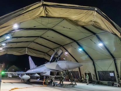 Un avión de las fuerzas aéreas británicas utilizado en los ataques contra las fuerzas hutíes.