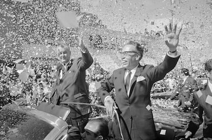 Recorrido de los expresidentes Lyndon Johnson y Gustavo Díaz Ordaz, de Estados Unidos y México en el Estado de Chihuahua.