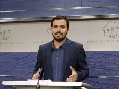 Alberto Garzón en el Congreso de los Diputados a finales de julio.