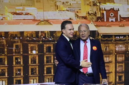 Manuel Velasco y Alberto Anaya, en Ciudad de México, el 18 de junio de 2024. 