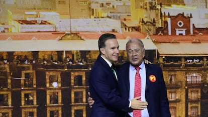 Manuel Velasco y Alberto Anaya, en Ciudad de México, el 18 de junio de 2024.