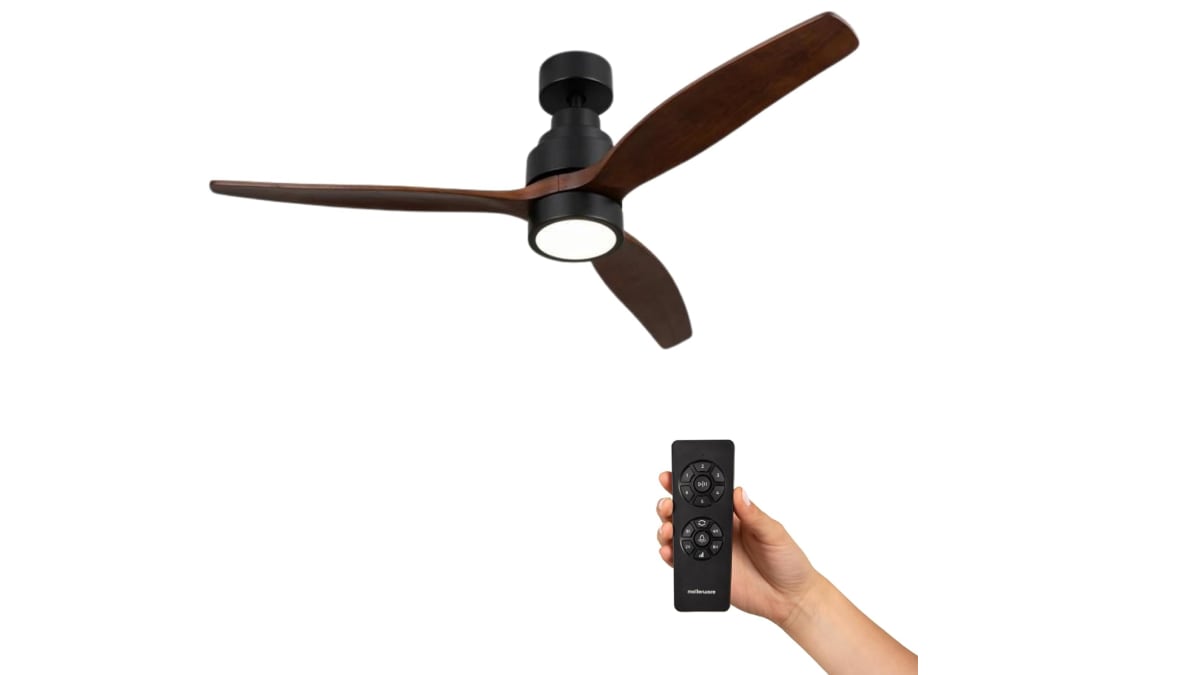 Ventilador de techo con luz led y mando a distancia.