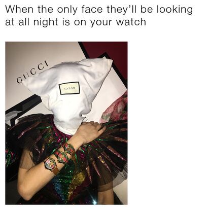 Uno de los memes creados por Gucci para vender sus relojes.