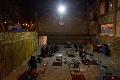 La Cantina terrace bar, inside the Matadero cultural center in Madrid.