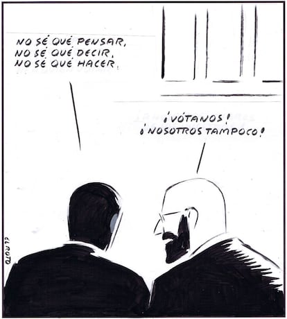 “I don’t know what to think. I don’t know what to say. I don’t know what to do.” “Vote for us! Neither do we!”