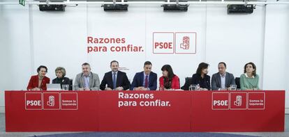 Pedro Sánchez preside la reunión de la ejecutiva socialista este martes 8 de enero.