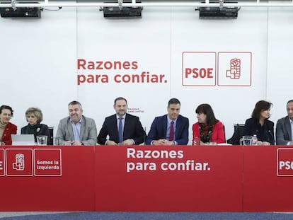 Pedro Sánchez preside la reunión de la ejecutiva socialista este martes 8 de enero.
