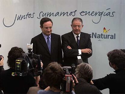 Salvador Gabarró y Rafael Villaseca posan durante la rueda de prensa de ayer.