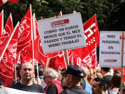 Manifestación por la subida de salarios.