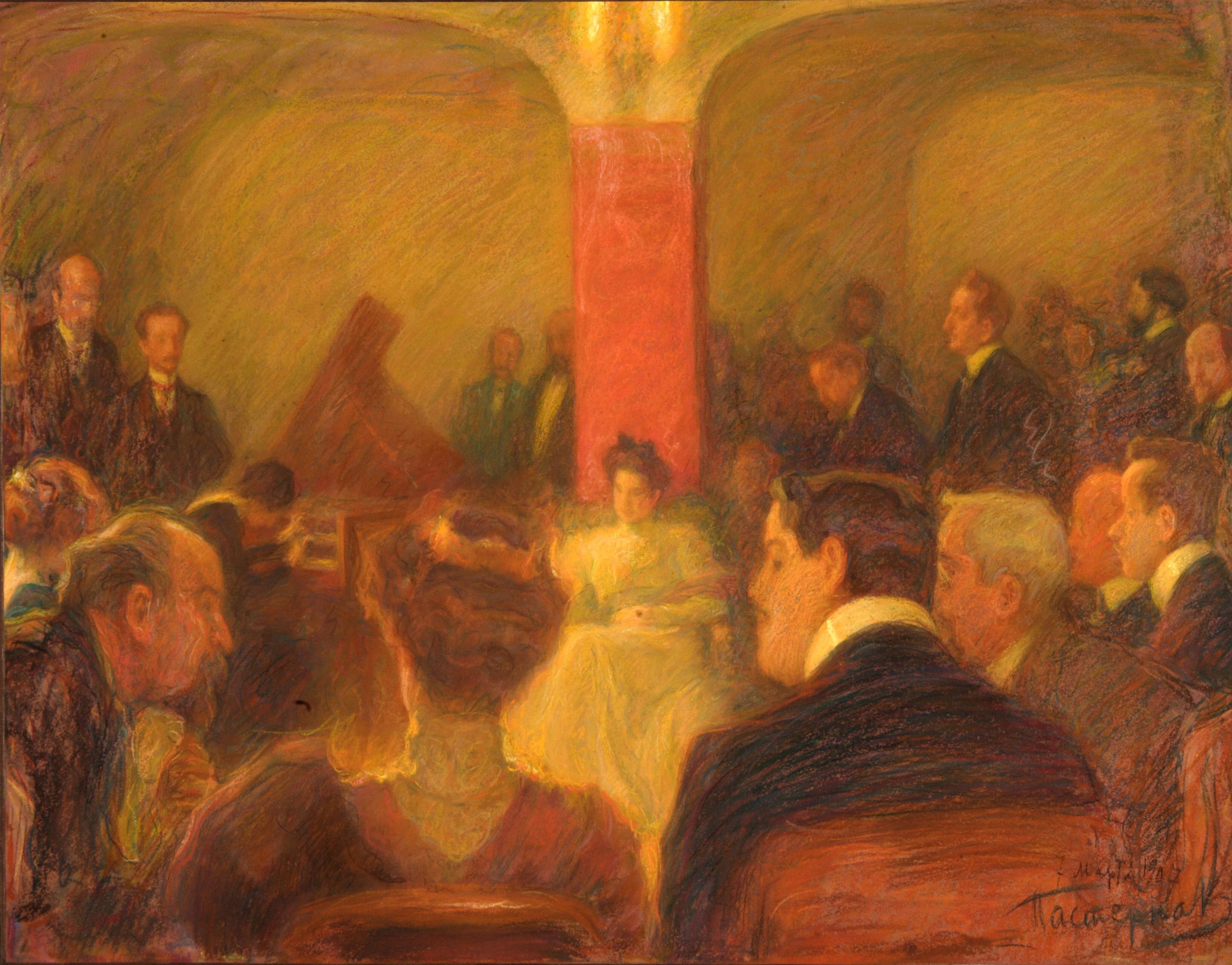 'Concierto de Wanda Landowska', 1907, obra de Leonid Osipovich Pasternak. 