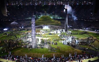 Un instante de la primera parte de la ceremonia.