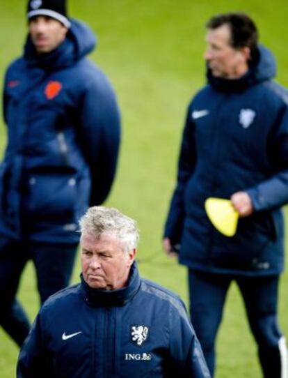 Guus Hiddink durante un entrenamiento de Holanda.