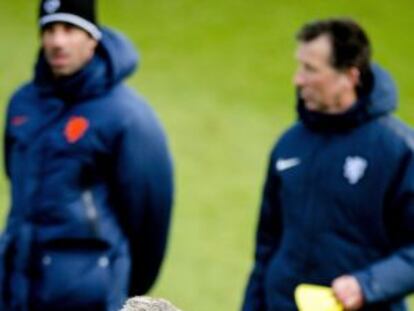 Guus Hiddink durante un entrenamiento de Holanda.
