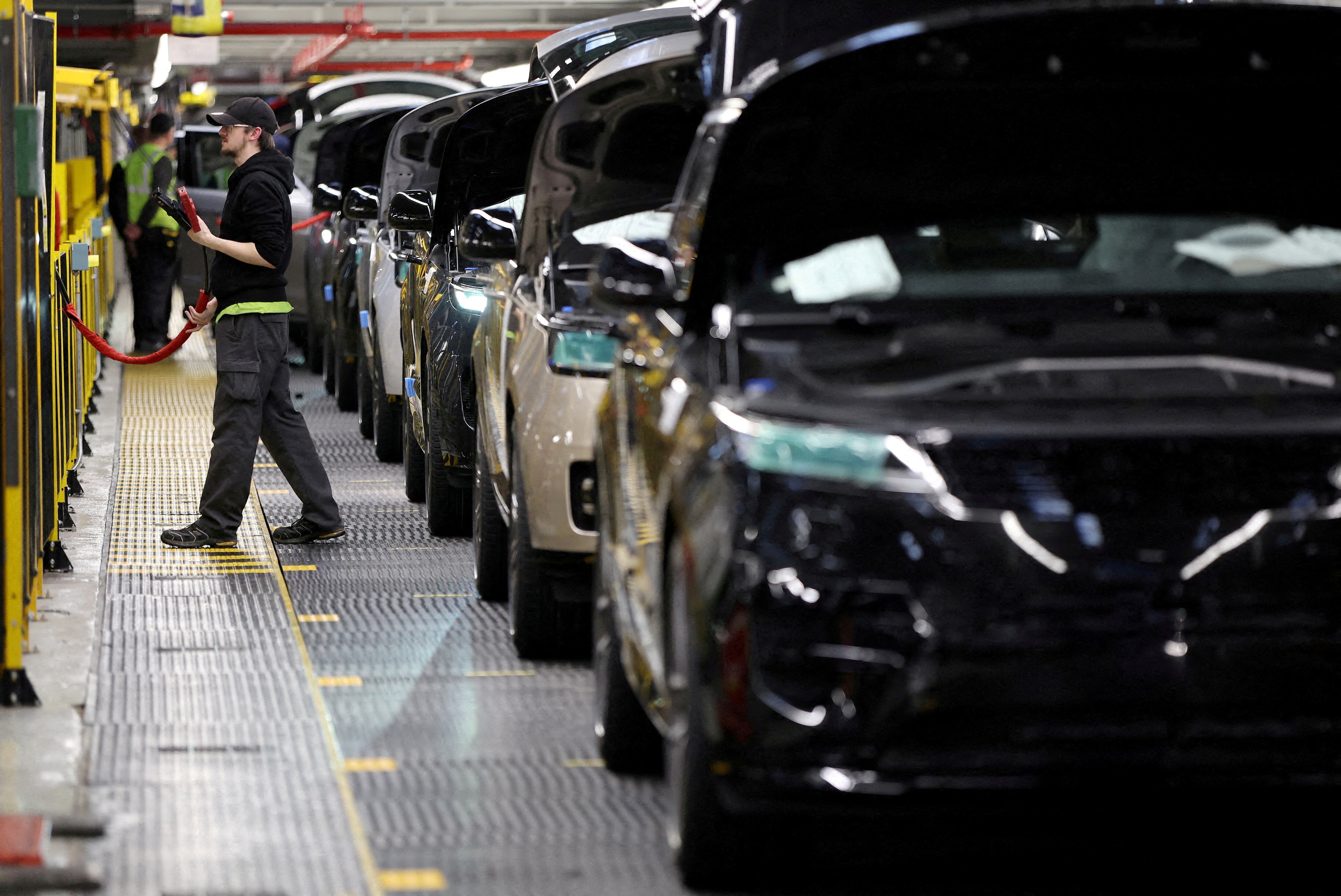 Línea de producción de Jaguar Land Rover en Solihull (Reino Unido).