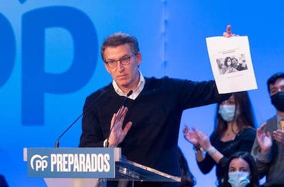 Alberto Núñez Feijóo, este martes en un acto del PP en Madrid.