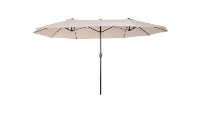 Large umbrella on white background.