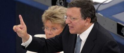 Barroso durante su discurso sobre el estado de la Unión.