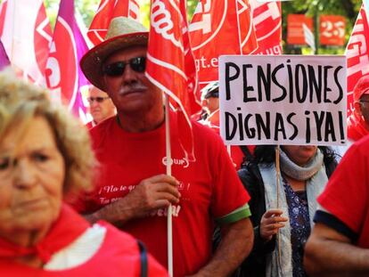 Marcha por las pensiones dignas que concluy&oacute; la semana pasada en Madrid. 