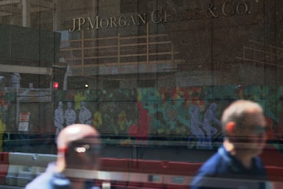 Sede del banco JP Morgan Chase, el mayor de EE UU, este jueves en Nueva York.