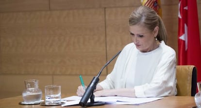 Cristina Cifuentes, tras el Consejo de Gobierno del pasado martes.