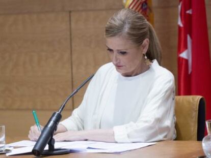 Cristina Cifuentes, tras el Consejo de Gobierno del pasado martes.