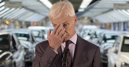 Matthias Müller, presidente de Volkswagen, en la sede de la compañía en Wolfsburgo en octubre de 2015.