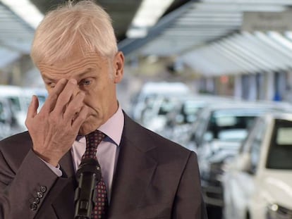 Matthias M&uuml;ller, presidente de Volkswagen, en la sede de la compa&ntilde;&iacute;a en Wolfsburgo en octubre de 2015. 