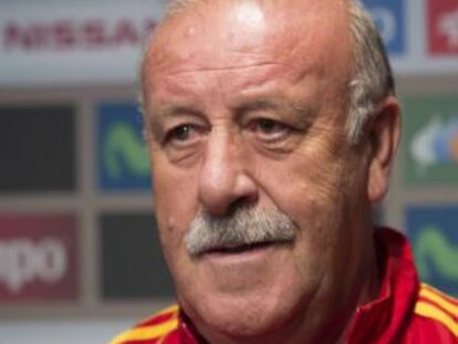 Vicente del Bosque, en la rueda de prensa celebrada hoy.