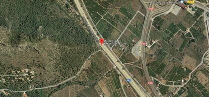 Imagen de Google Maps del lugar de la infracción de velocidad den la AP-7.