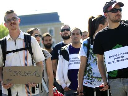 Protesta en Madrid contra el paro juvenil.