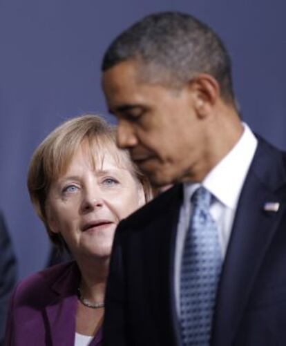 Merkel y Obama, en una cumbre de la OTAN en 2010.