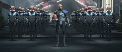 Un escuadrón de clones durante 'The Clone Wars'.