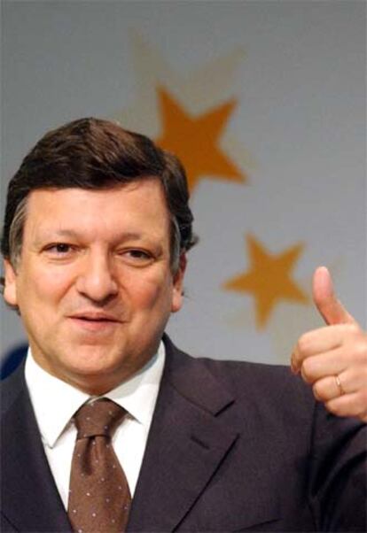 Durão Barroso, durante la conferencia de prensa en Bruselas.