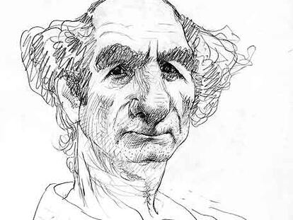El estadounidense Philip Roth visto por Tullio Pericoli.