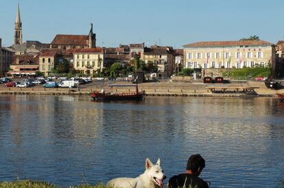 Imagen panorámica de Bergerac desde la plaza Barbacane.