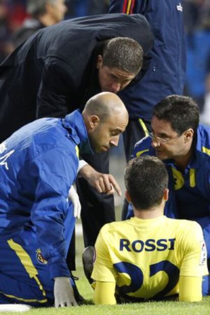 Rossi, en el Bernabéu, el día de su primera lesión de ligamento, el 26 de octubre
