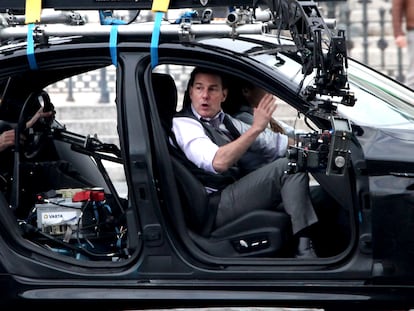 Tom Cruise on set while filming the seventh ‘Mission Impossible’ movie in Rome, Italy, circa November of 2020
