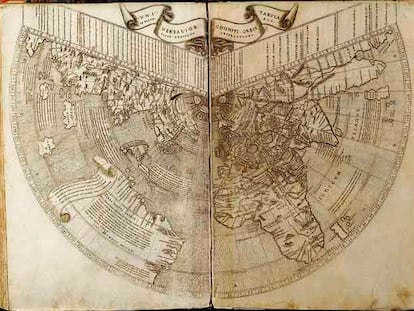 Mapamundi de Ptolomeo, robado de la Biblioteca Nacional e intervenido por el FBI a un coleccionista en Nueva York.