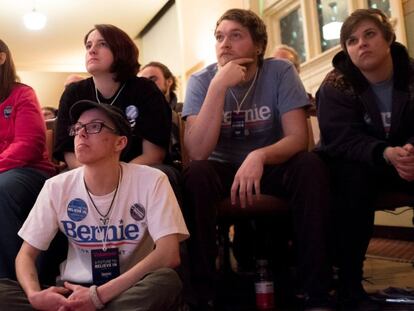 Seguidores de Sanders, en un acto en Claremont (New Hampshire).