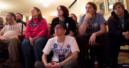 Seguidores de Sanders, en un acto en Claremont (New Hampshire).