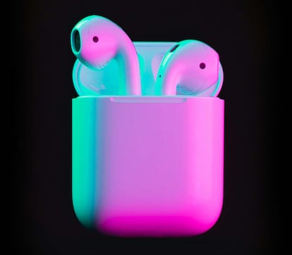AirPods con luces de colores