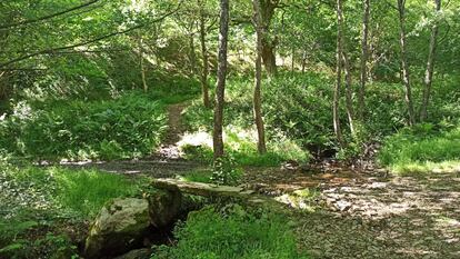 El lugar donde comienza el recorrido, la vía verde Plazaola.