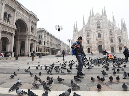 La plaza del Duomo, en Milán, este miércoles.