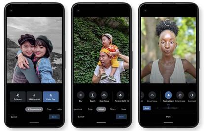 Nuevas opciones del editor de Google Fotos.