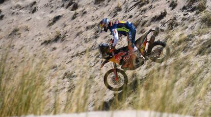 Matthias Walkner, durante la d&eacute;cima etapa del Dakar, que gan&oacute; por eliminaci&oacute;n.