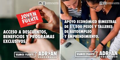 Imagen promocional de la tarjeta del candidato Adrián de la Garza.